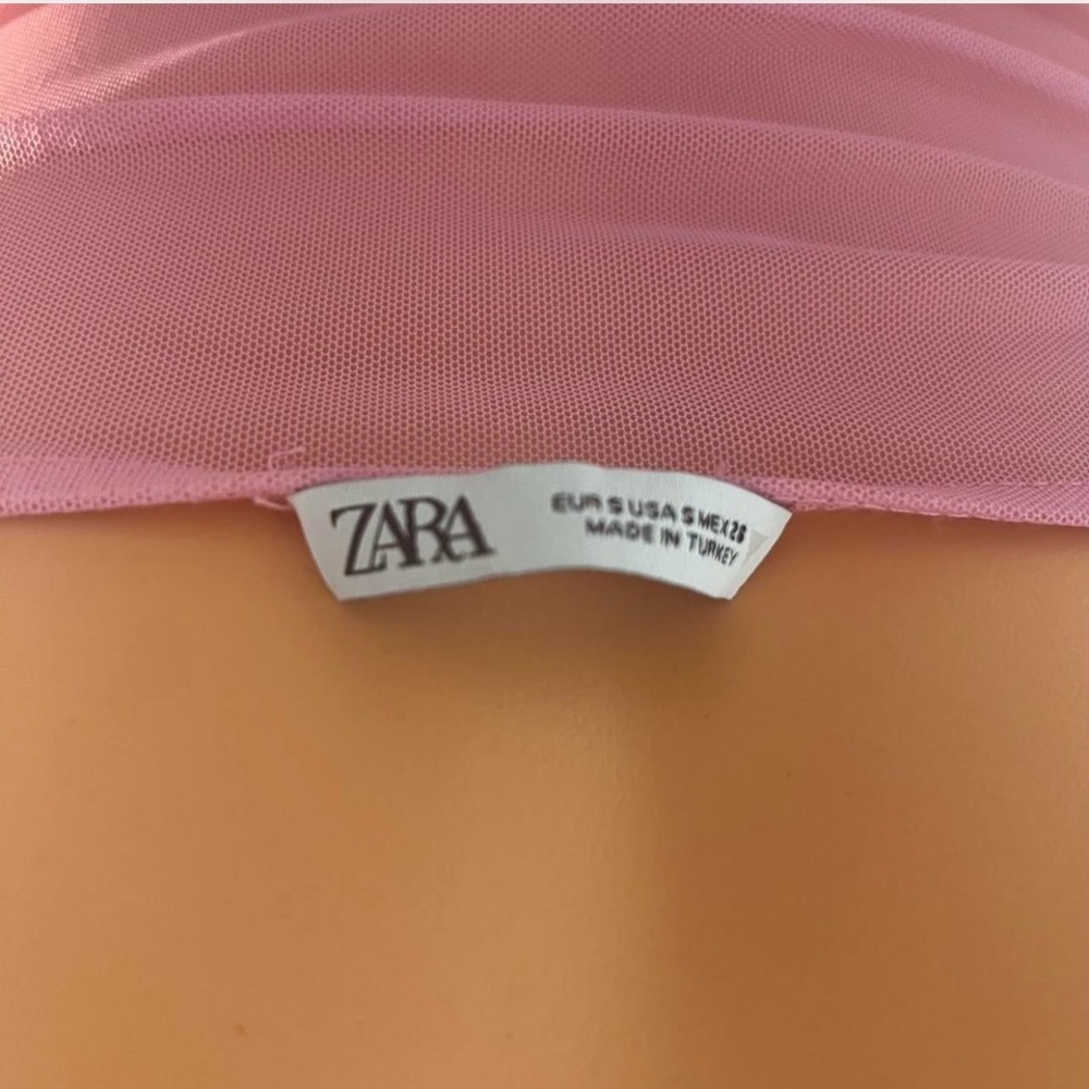 Zara Pink Mesh Detail Top - Picture 3 of 4